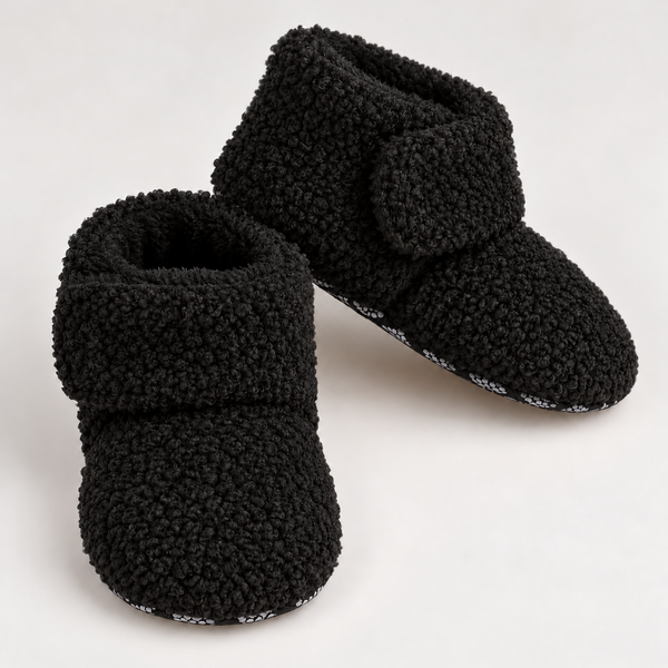Teddy Boots - Black baby shoes by Little Wanderers