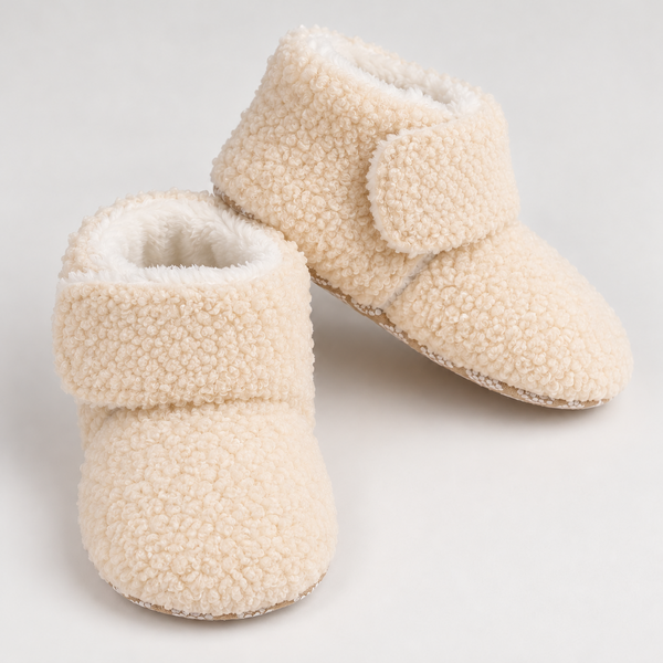 Teddy Boots - Cream baby shoes by Little Wanderers