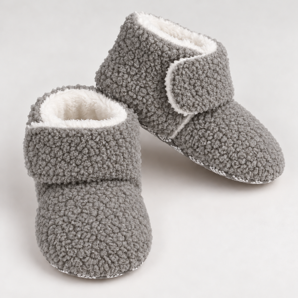 Teddy Boots - Gray baby shoes by Little Wanderers