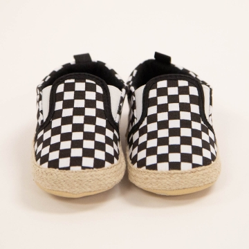 Black and White - Checkered Canvas Sneakers